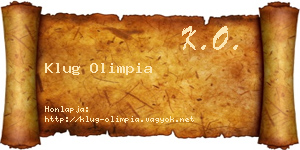 Klug Olimpia névjegykártya